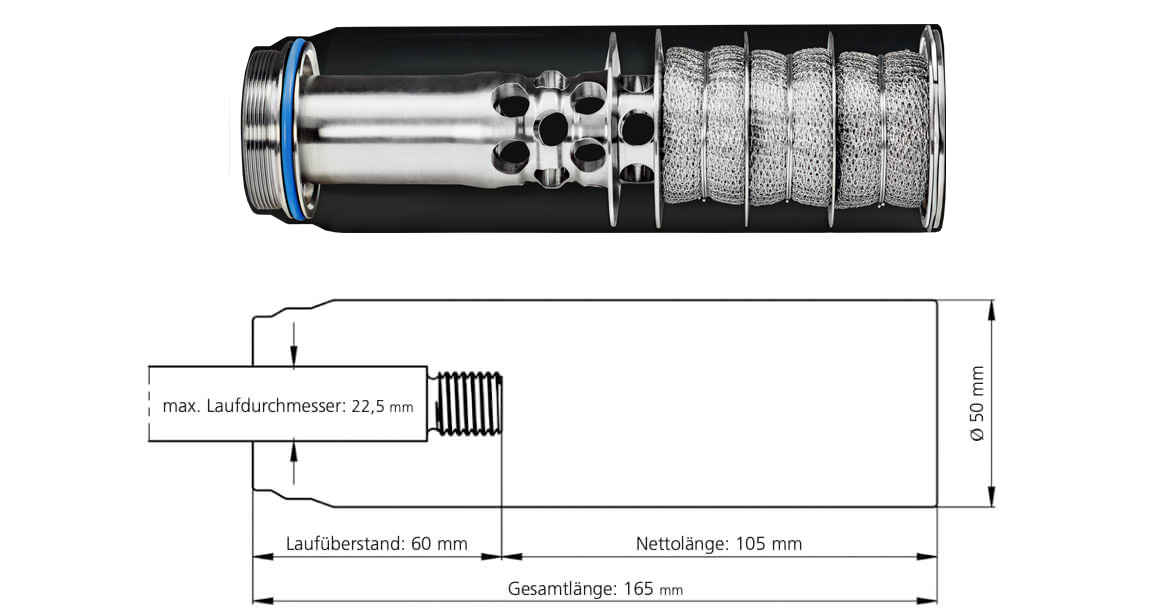 ▷ INCA K 44Ti Schalldämpfer